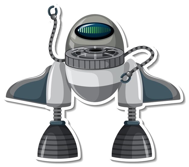 Plantilla de etiqueta con robot en estilo de dibujos animados