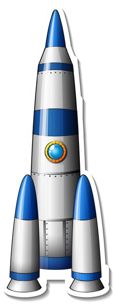 Una plantilla de etiqueta con Rocket Space Cartoon aislado