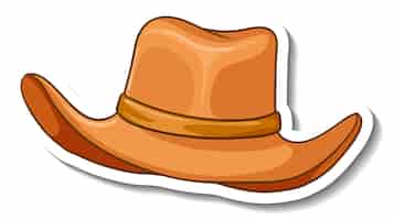 Vector gratuito una plantilla de etiqueta con un sombrero de vaquero aislado