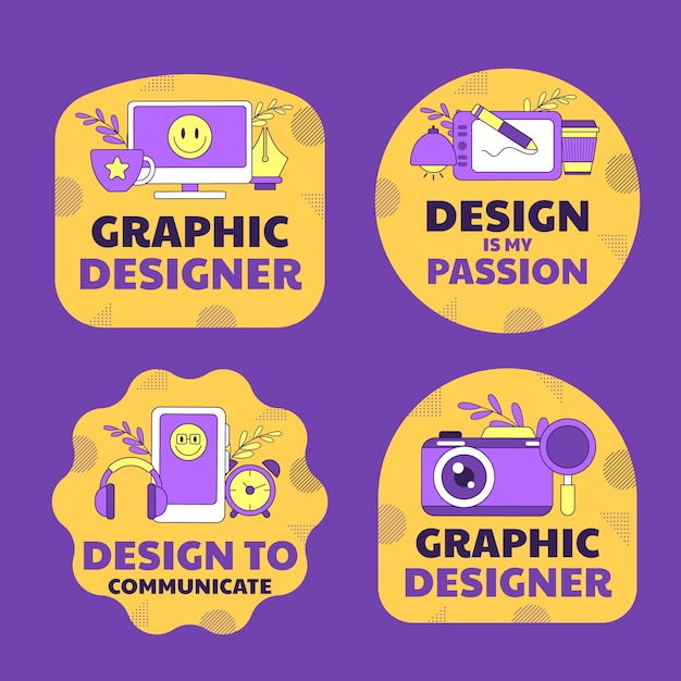 Plantilla de etiquetas de diseñador gráfico
