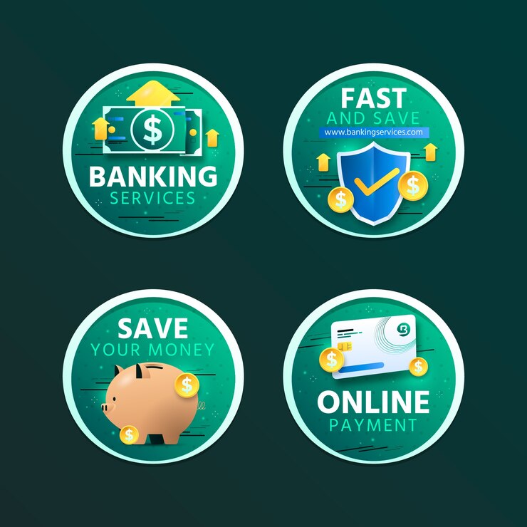 Vector gratuito plantilla de etiquetas de negocios bancarios