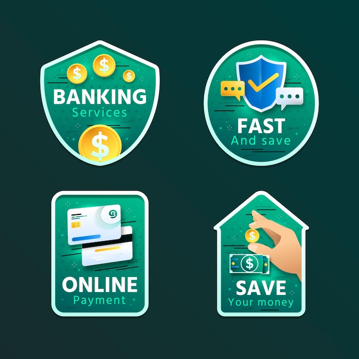 Vector gratuito plantilla de etiquetas de negocios bancarios