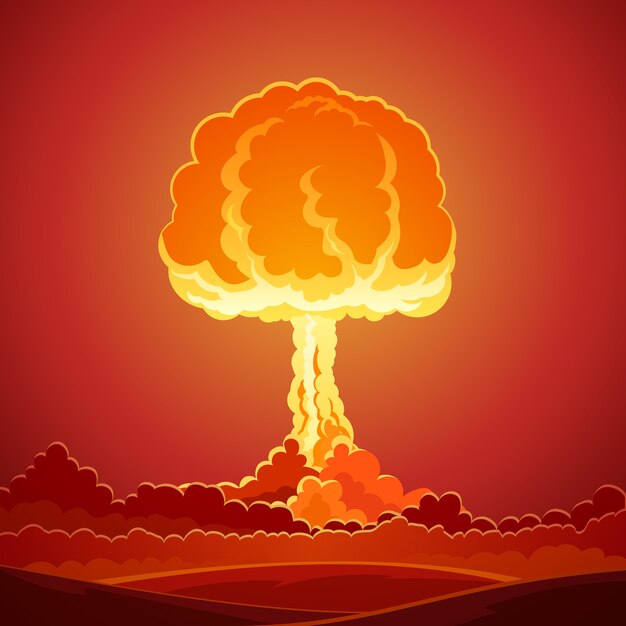 Plantilla de explosión de bomba nuclear