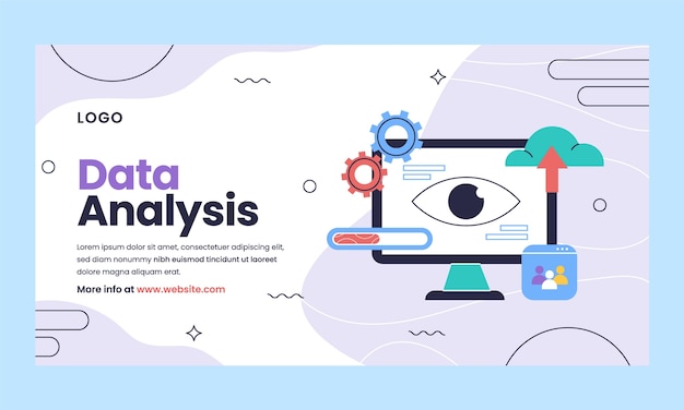 Plantilla de facebook de análisis de datos dibujada a mano