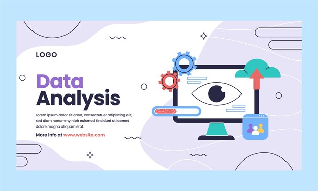 Plantilla de facebook de análisis de datos dibujada a mano