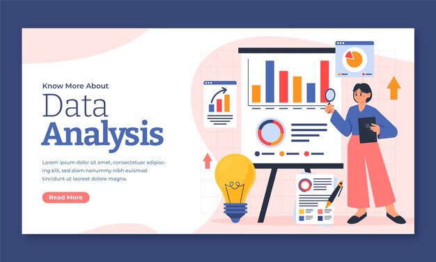 Plantilla de facebook de análisis de datos dibujada a mano