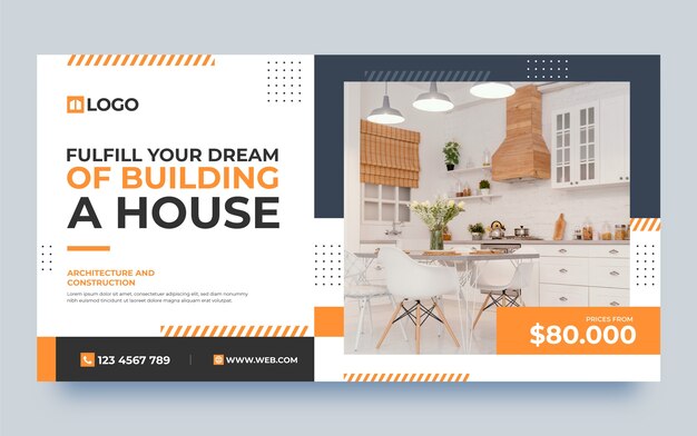 Plantilla de facebook de arquitecto de diseño plano