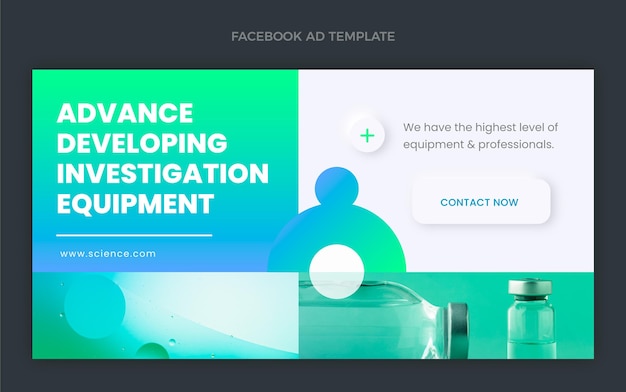 Vector gratuito plantilla de facebook de ciencia de diseño plano