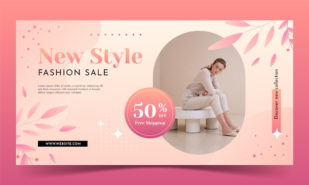 Plantilla de facebook de colección de moda realista