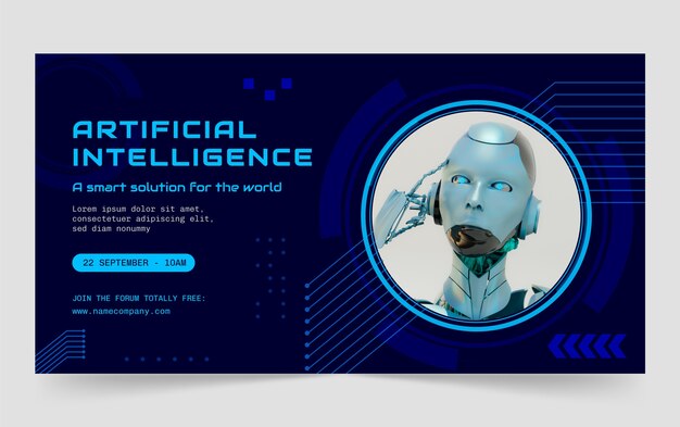 Plantilla de facebook de concepto de inteligencia artificial