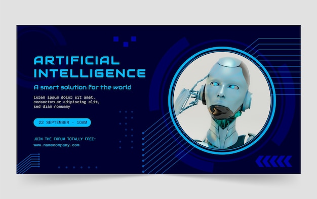 Plantilla de facebook de concepto de inteligencia artificial