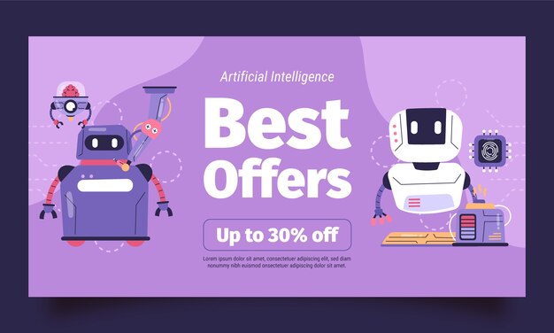 Plantilla de facebook de concepto de inteligencia artificial