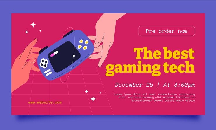 Vector gratuito plantilla de facebook de configuración de juegos dibujada a mano