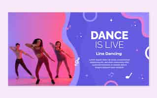 Vector gratuito plantilla de facebook dinámica de escuela de baile dibujada a mano