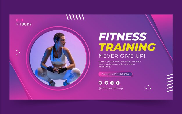 Plantilla de facebook de entrenamiento de gimnasio fitness