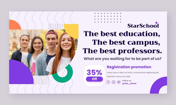 Vector gratuito plantilla de facebook de escuela privada dibujada a mano