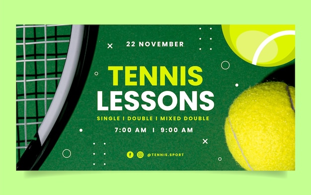 Plantilla de facebook de lecciones de tenis