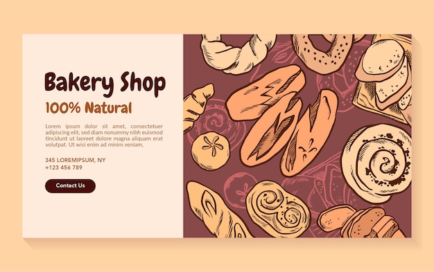 Vector gratuito plantilla de facebook de productos de panadería