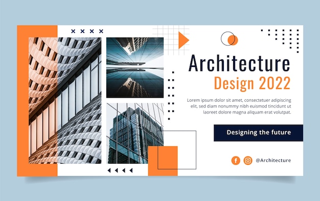 Plantilla de facebook de proyecto de arquitectura minimalista
