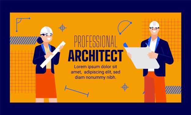 Plantilla de facebook de proyecto de arquitectura minimalista