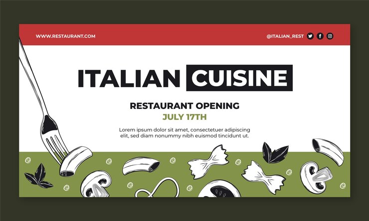 Vector gratuito plantilla de facebook de restaurante italiano