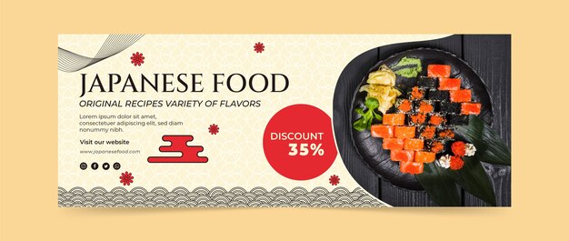 Plantilla de facebook de restaurante japonés