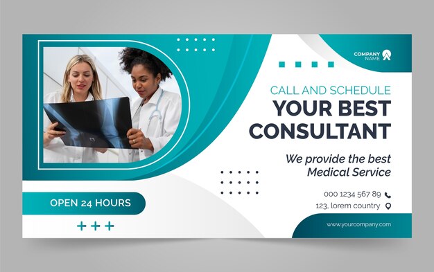 Plantilla de facebook del servicio de atención médica del hospital