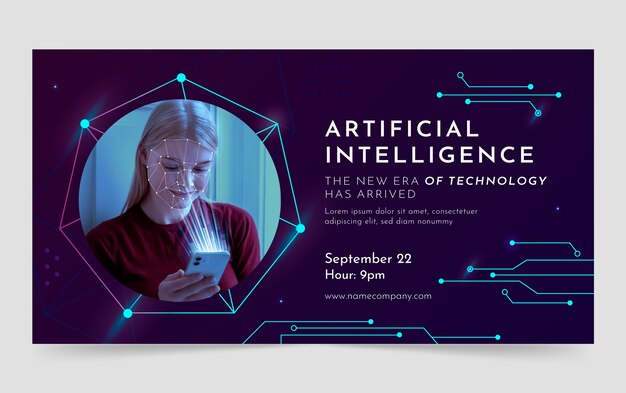 Plantilla de facebook de tecnología de inteligencia artificial