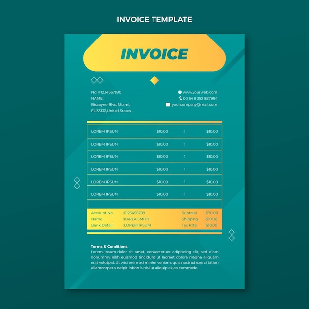 Plantilla de factura inmobiliaria degradada