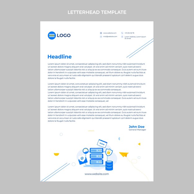 Plantilla de factura de tecnología de diseño plano