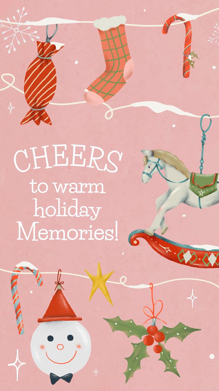 Vector gratuito plantilla de felicitación navideña, publicación de historias en redes sociales, vector de temporada de vacaciones de invierno