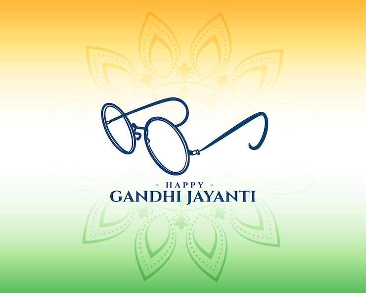 Vector gratuito plantilla feliz de gandhi jayanti en la ilustración de vector de fondo tricolor de estilo indio