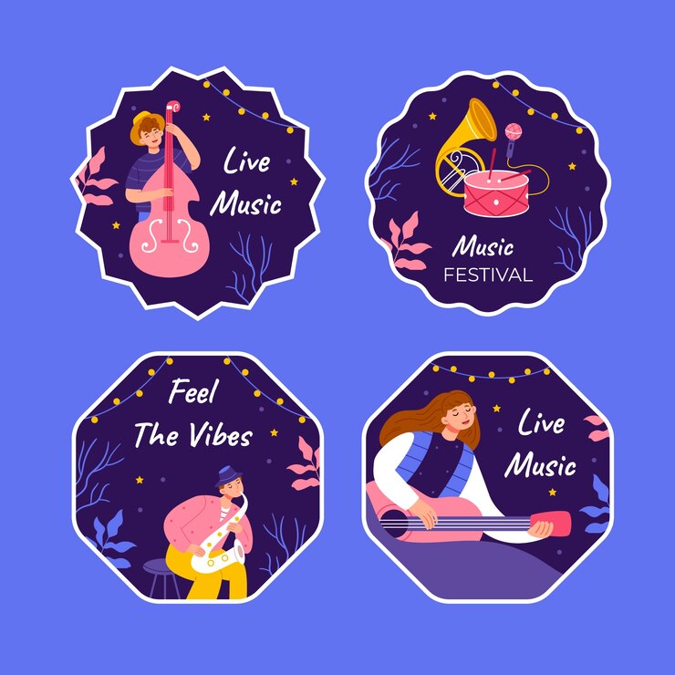 Vector gratuito plantilla de festival de música dibujada a mano