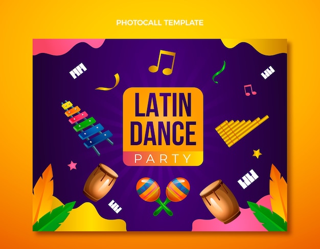 Plantilla de fiesta de baile latino degradado
