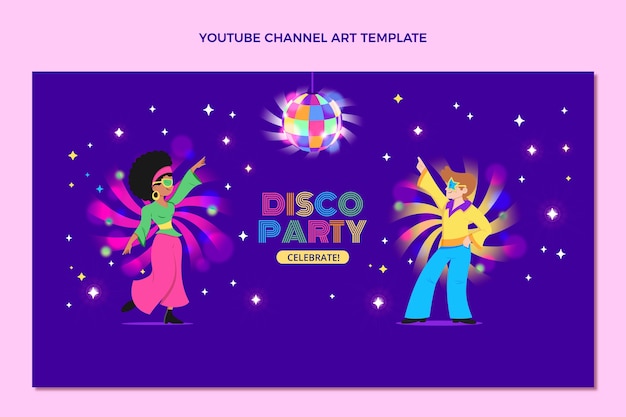 Vector gratuito plantilla de fiesta disco de diseño plano dibujado a mano