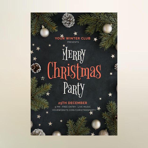 Plantilla de fiesta de navidad con foto