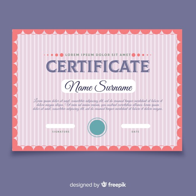 Plantilla flat de certificado