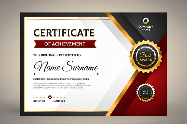 Plantilla flat de certificado
