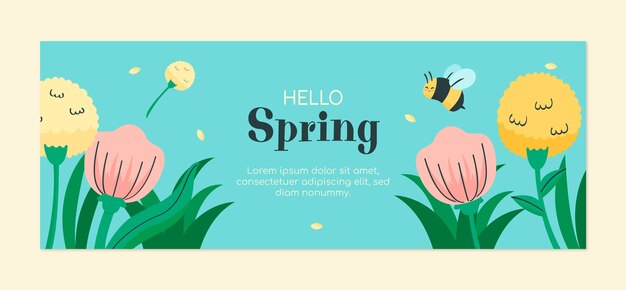 Plantilla floral de portada de redes sociales de celebración de primavera