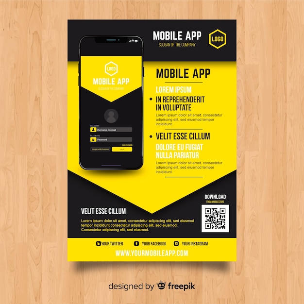 Plantilla de flyer de app móvil