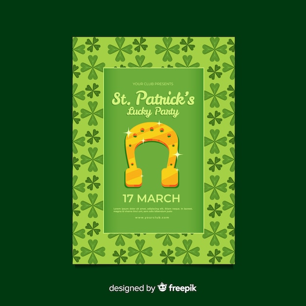 Vector gratuito plantilla de flyer del día de san patricio