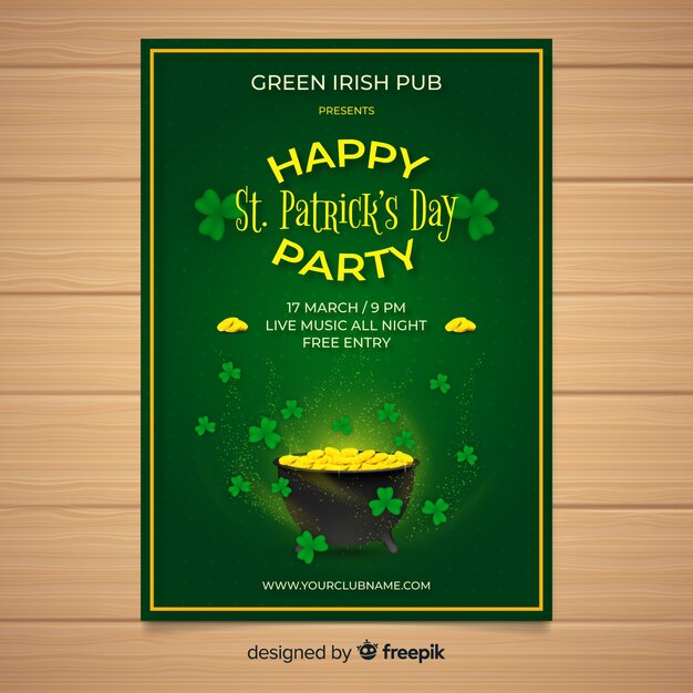 Plantilla de flyer del día de san patricio