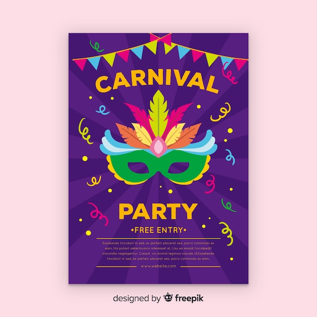 Plantilla de flyer de fiesta de carnaval