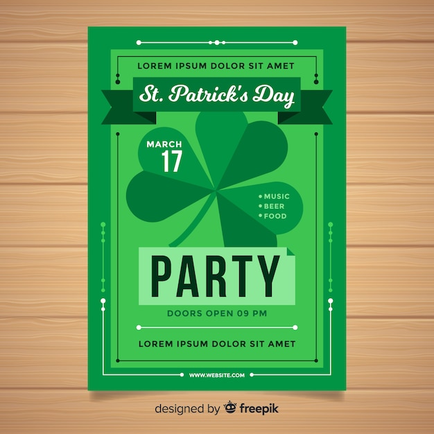 Plantilla de flyer de fiesta del día de san patricio