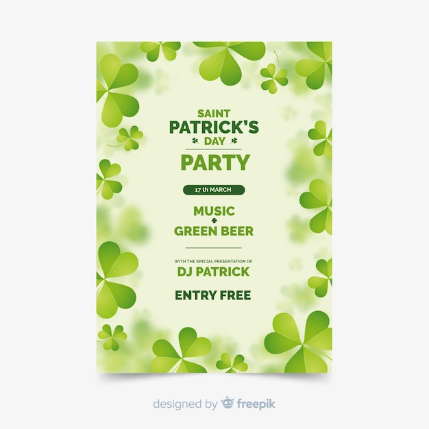 Plantilla de flyer de fiesta del día de san patricio