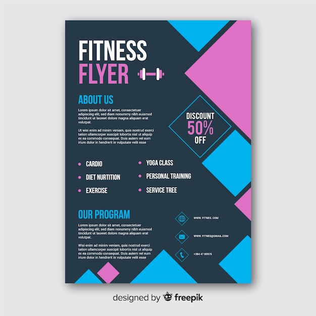 Vector gratuito plantilla de flyer de fitness