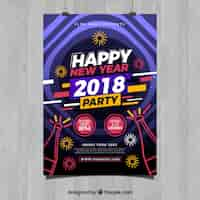 Vector gratuito plantilla de flyer moderno para fiesta de año nuevo