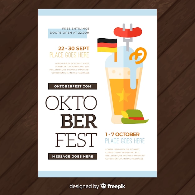 Plantilla de flyer moderno de oktoberfest