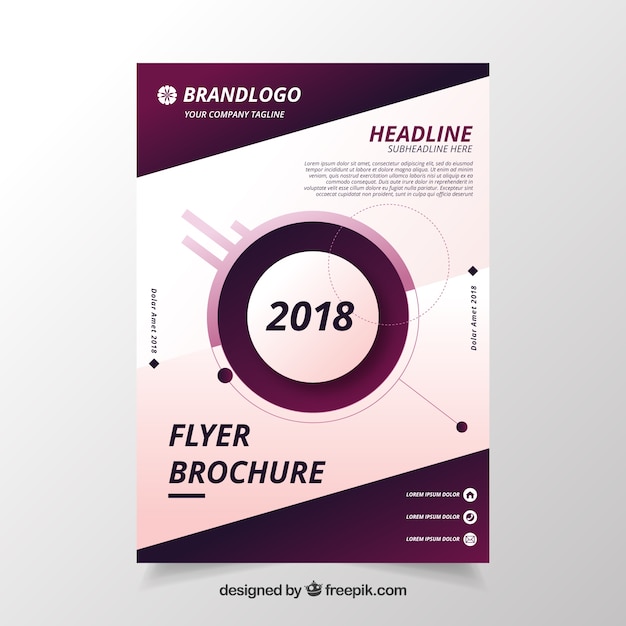 Vector gratuito plantilla de flyer morado