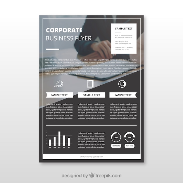 Vector gratuito plantilla de flyer de negocios corporativo